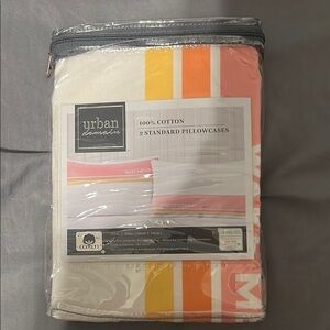 Orange and White Pillowcase Set